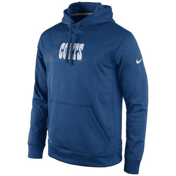 Men Indianapolis Colts Nike KO Speed Wordmark Performance Hoodie Royal Blue